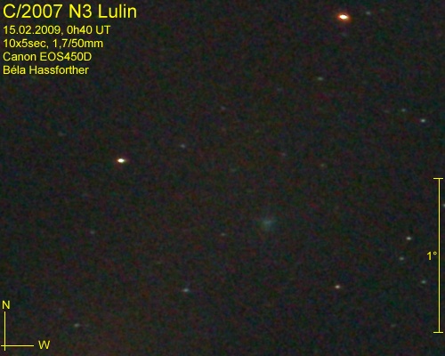 Komet Lulin, 15.02.2009