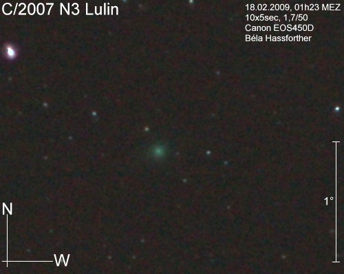 Komet Lulin, 18.02.2009